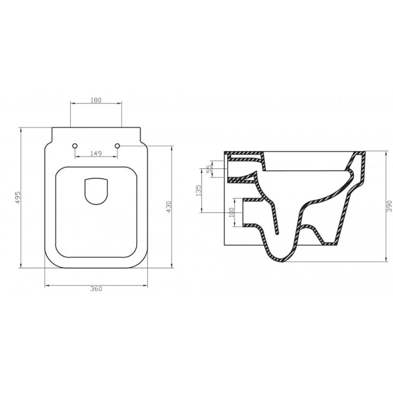 BelBagno JANICE BB124CH унитаз подвесной