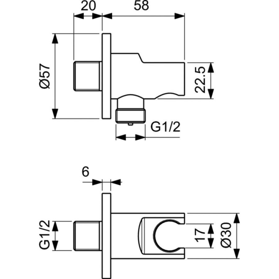 Ideal Standard фиксированный держатель для душевой лейки BC807XG