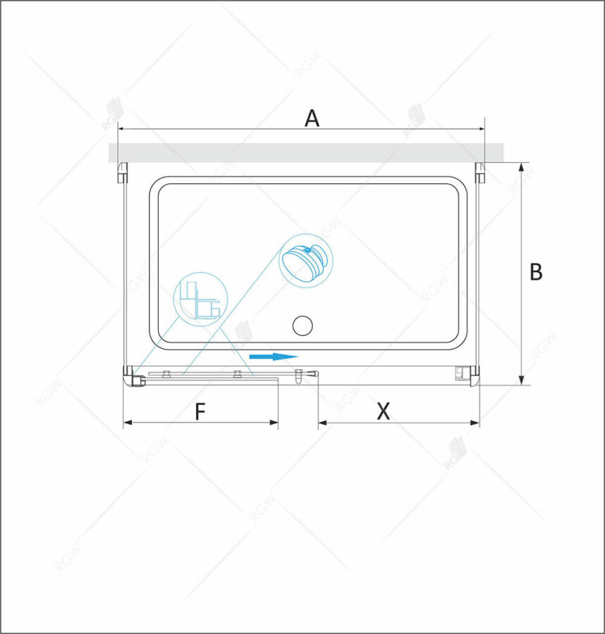 RGW PA-42P (PA-12+2Z-050-2) душевой уголок 100х120 хром, стекло прозрачное 01084211012-011P
