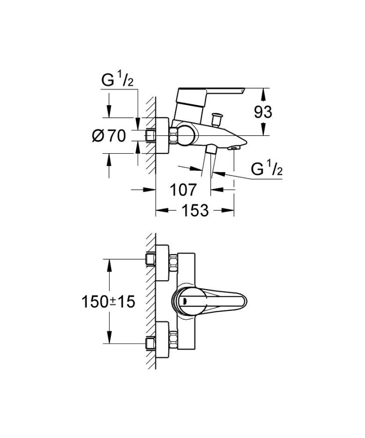 Grohe Feel 32269000 смеситель для ванны хром