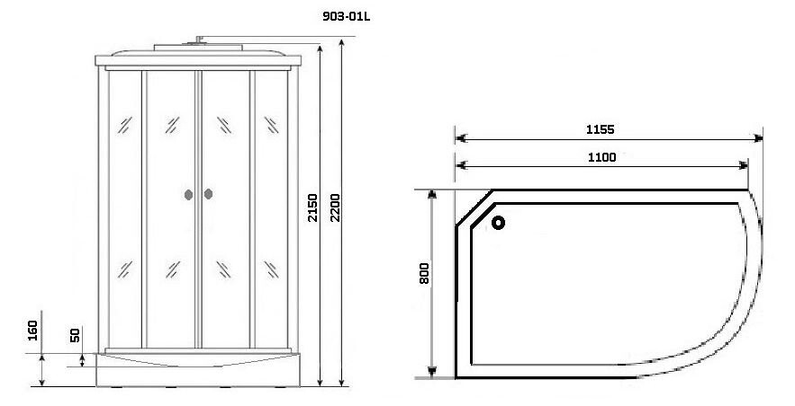 Niagara NG 903-01L Душевая кабина 120x80 Левая 9030135L