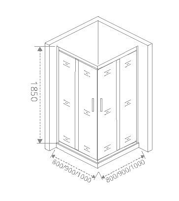 BAS Neo CR-90-C-CH душевое ограждение 90*90*185 НЕ00013