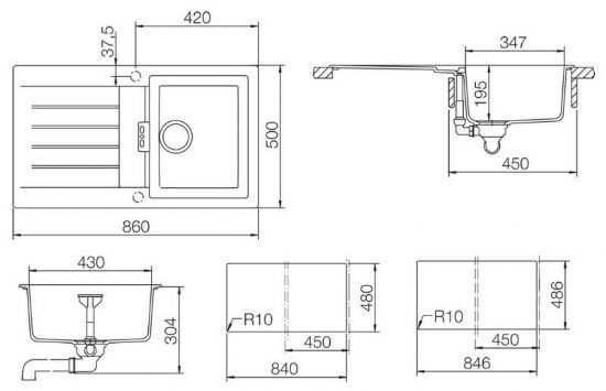 Купить Schock Signus 45D 700052 кухонная мойка бронза 86x50 см за 41 .