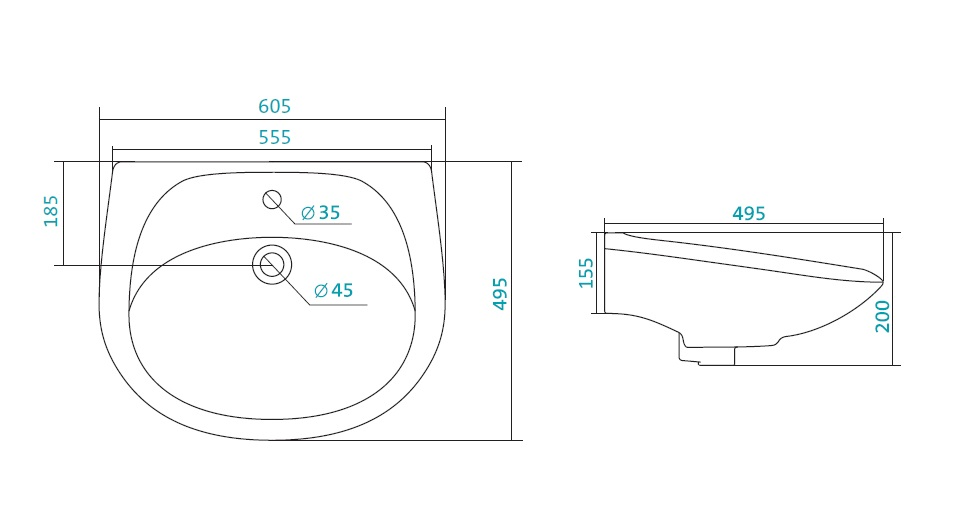 Santek Бриз-60 раковина для ванной 1.WH11.0.466