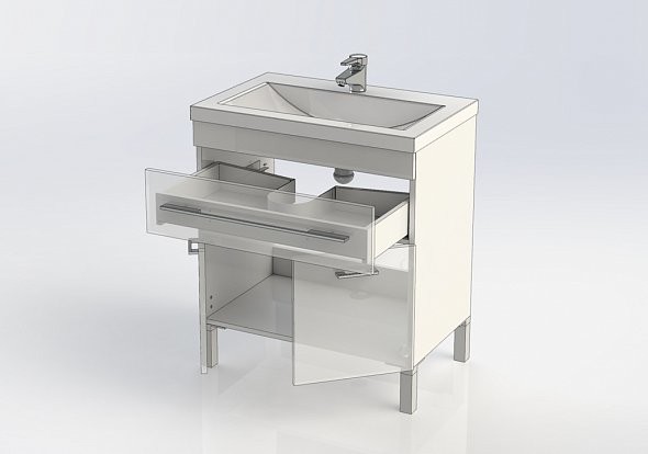 Aquanet Верона 75 тумба с умывальником 00213031 напольная 1/2