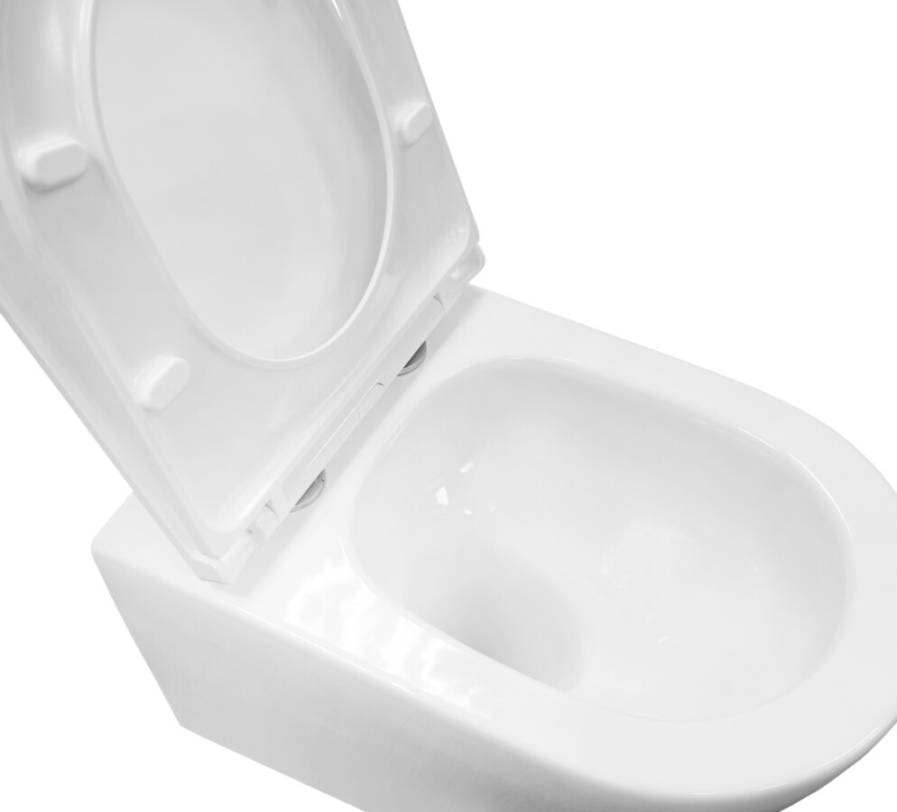 Унитаз подвесной Azario NOVE 360х530х365 безободковый, система смыва "Торнадо", быстросъемное сиденье микролифт AZ-9312T