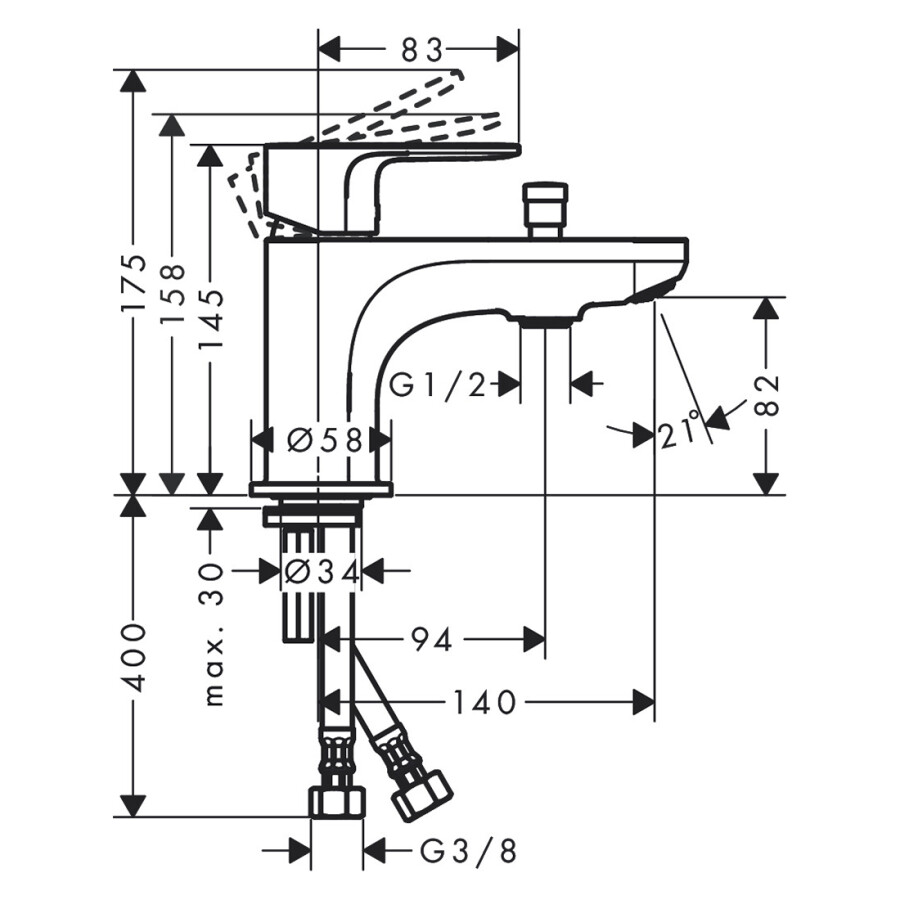 Hansgrohe Rebris E Смеситель для ванны и душа Monotrou 2 режима расхода воды хром 72437000