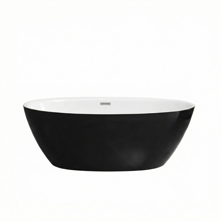 Ванна отдельностоящая Grossman Classic GR-2503MB (170х80х58) цвет черный/белый матовый,1 место