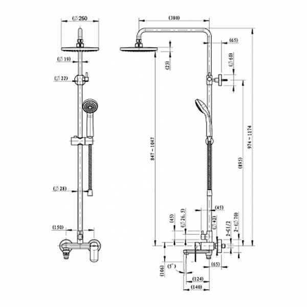 Bravat Opal F6125183CP-A3-RUS Душевая система с изливом