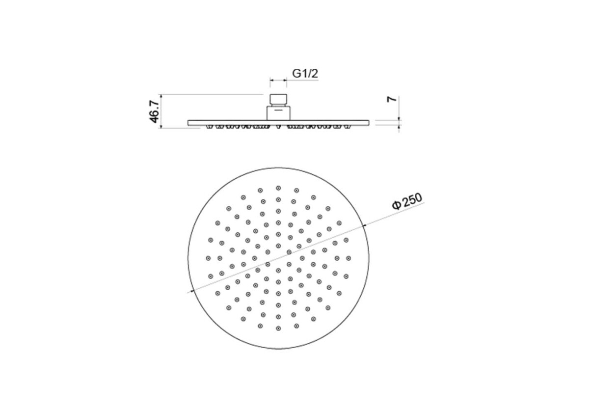 Aquatek Верхний душ 250*7 мм AQ2077CR