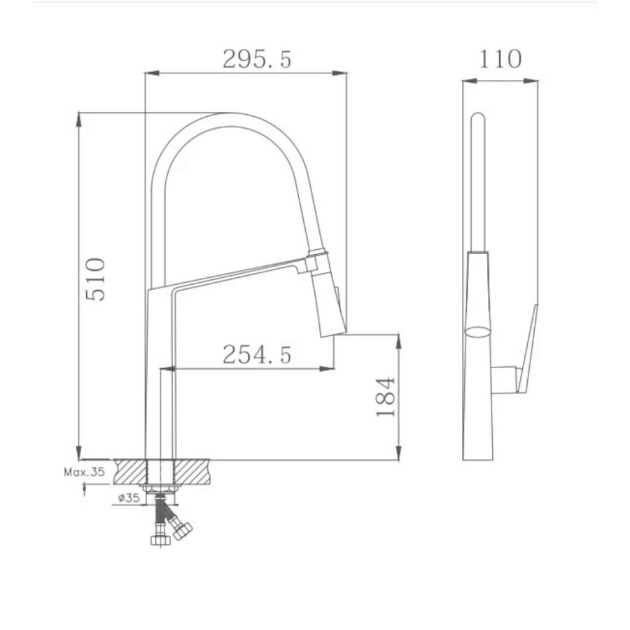 Смеситель для кухни с гибким изливом на кронштейне с магнитом Haiba HB73827-3 Графит