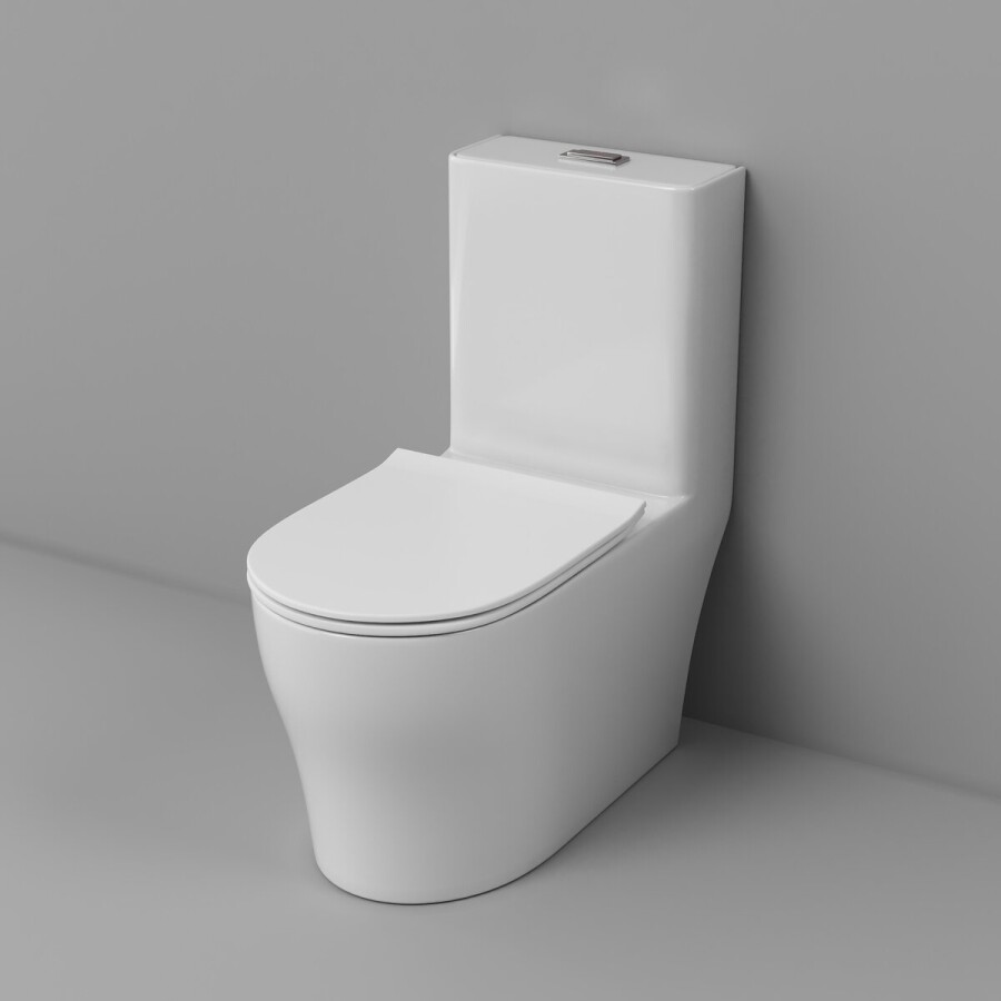 Унитаз напольный Grossman Classic GR-4488SQ (700х375х780) безободковый,белый,моноблок с тонкой крышкой,микролифт,смыв торнадо,1 мест