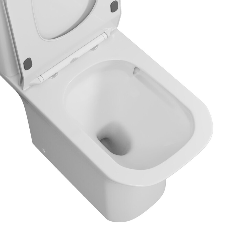 Унитаз напольный Grossman Classic GR-4464SQ-K26 (640х355х795) безободковый,белый с тонкой крышкой,микролифт,смыв торнадо,2 места