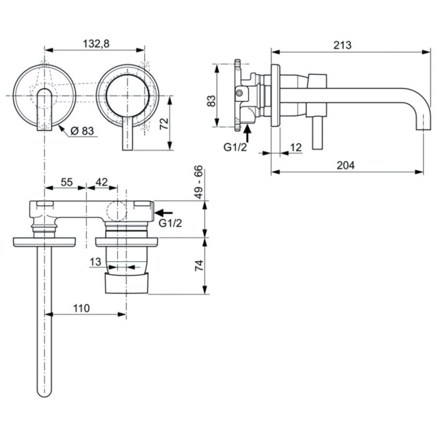 Ideal Standard Ceraline смеситель для раковины A6938AA