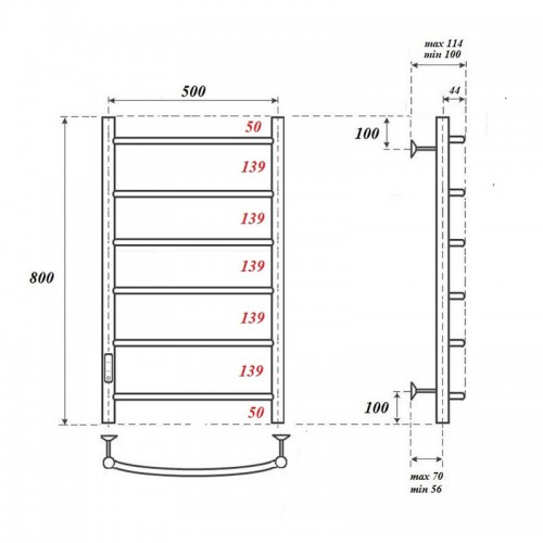 Point Афина полотенцесушитель электрический 50х80 PN04758W