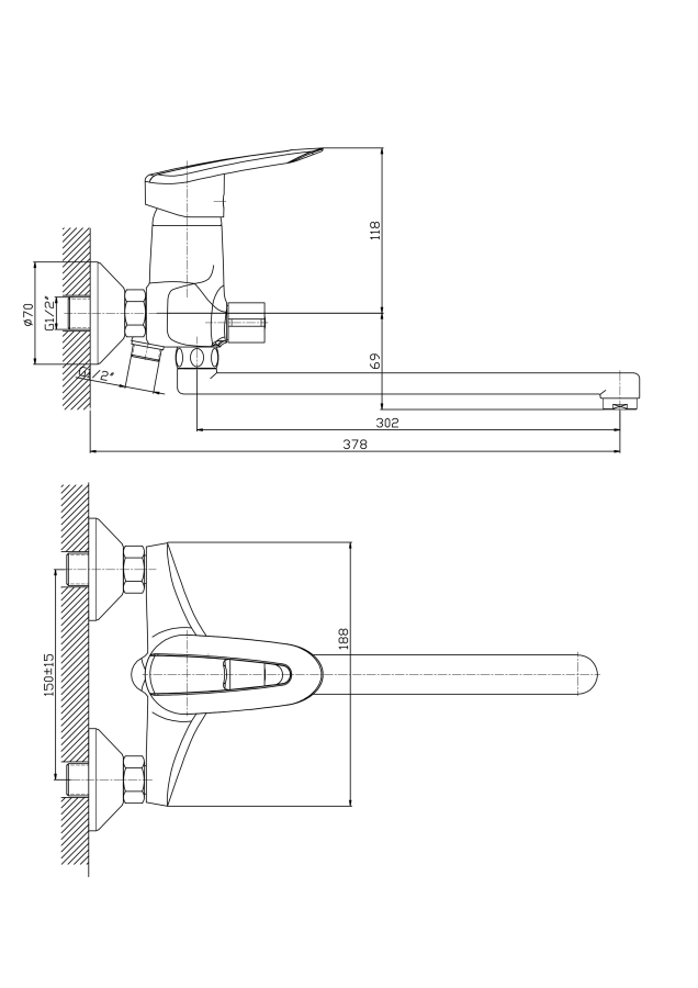 Haiba смеситель для ванны HB2207