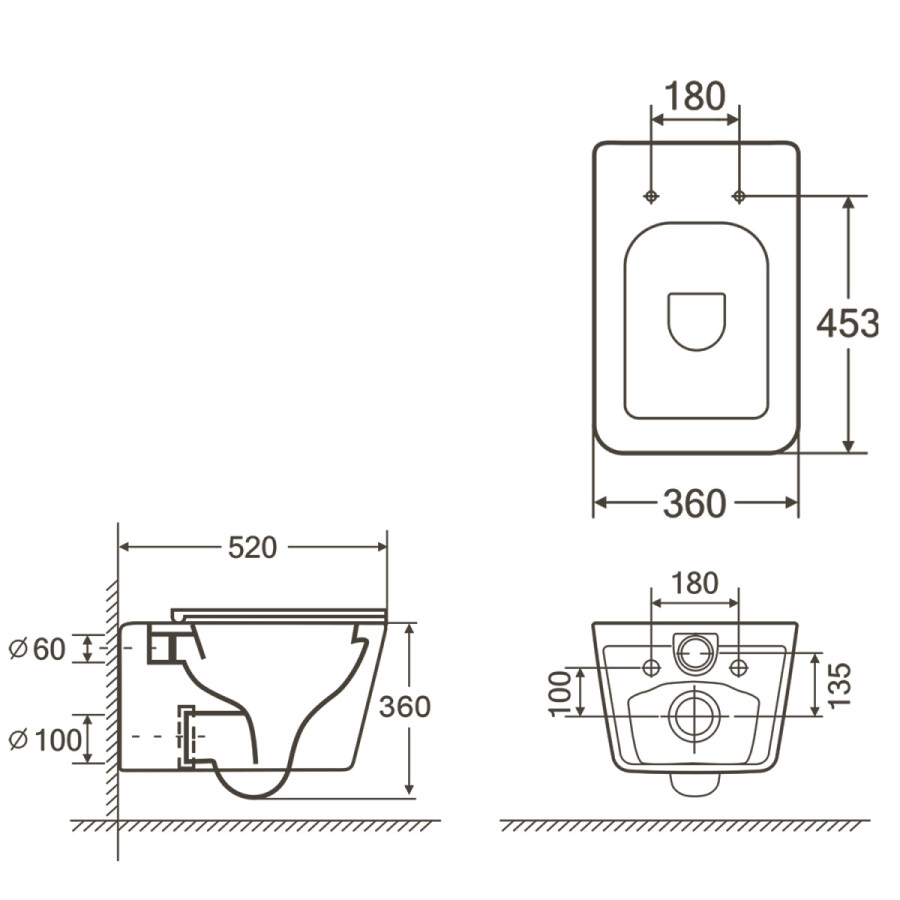 Унитаз подвесной Azario Indor Торнадо, с сиденьем микролифт/дюропласт 520*360*360 AZ-9004WT