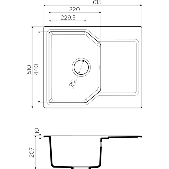 Omoikiri Yonaka 61-PA 4993634 кухонная мойка аrtgranit пастила 61,5х51 см