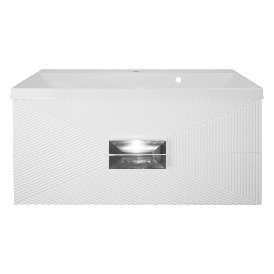 Комплект Azario ZENA Тумба 100/2 1000х450х585 подвесная, с раковиной CLASSIK 100, белый глянец, ручка хром CS00096981