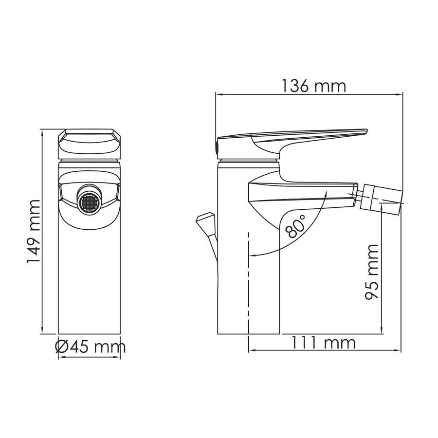 WasserKraft Lopau 3200 смеситель для биде 3206
