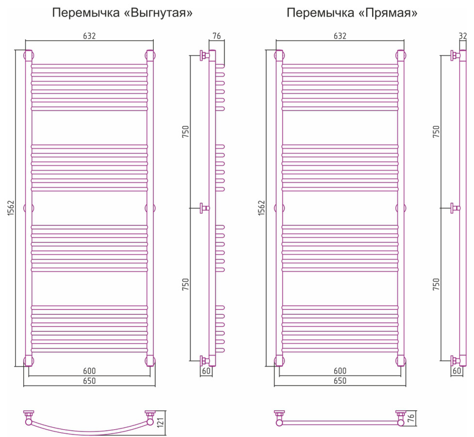 Сунержа Богема+ полотенцесушитель водяной 1500*600