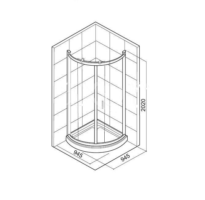 Appollo TS-0515 III душевое ограждение 95*95*202 L
