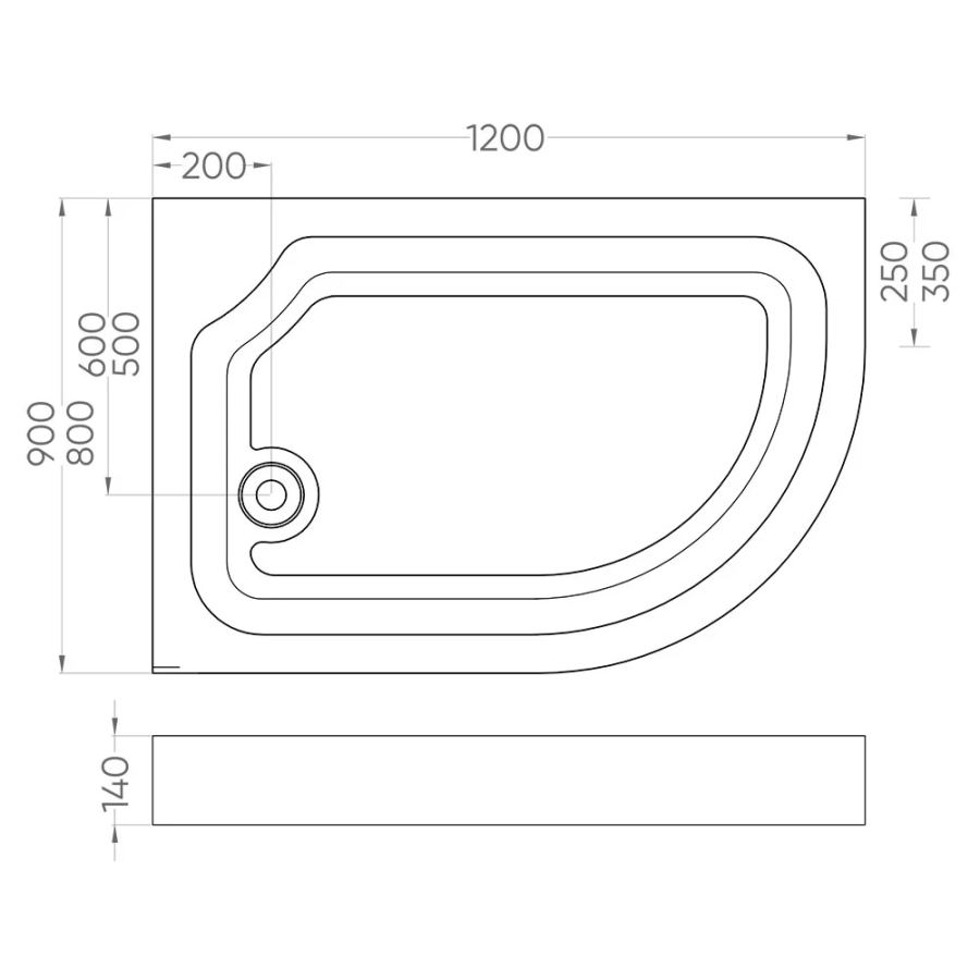 Veconi душевой поддон 120х90 см TZ-13R-12090AS-01-19C1
