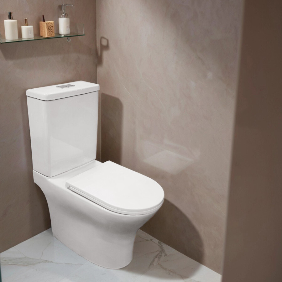 Унитаз-компакт Azario Tesoro 350х650х830 напольный, безободковый, система смыва "Торнадо", быстросъемное сиденье микролифт AZ-8501