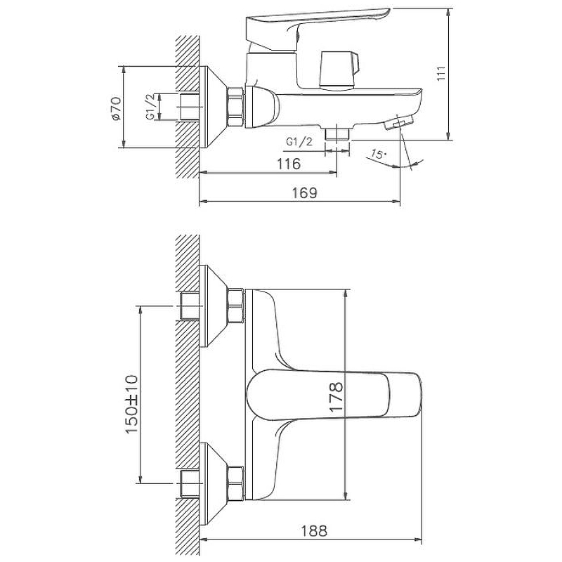 Haiba смеситель для ванны HB60198