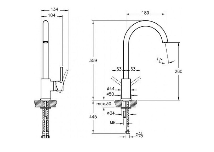 Vitra Minimax S A42091EXP смеситель для кухни хром