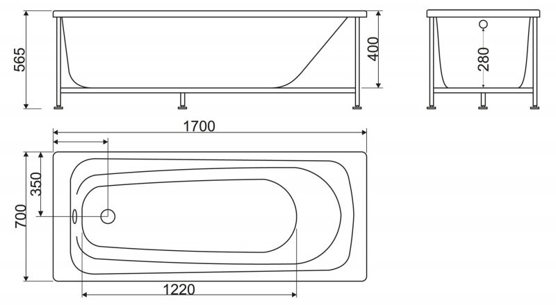 BelBagno BB102-170-70 170*70 ванна акриловая прямоугольная