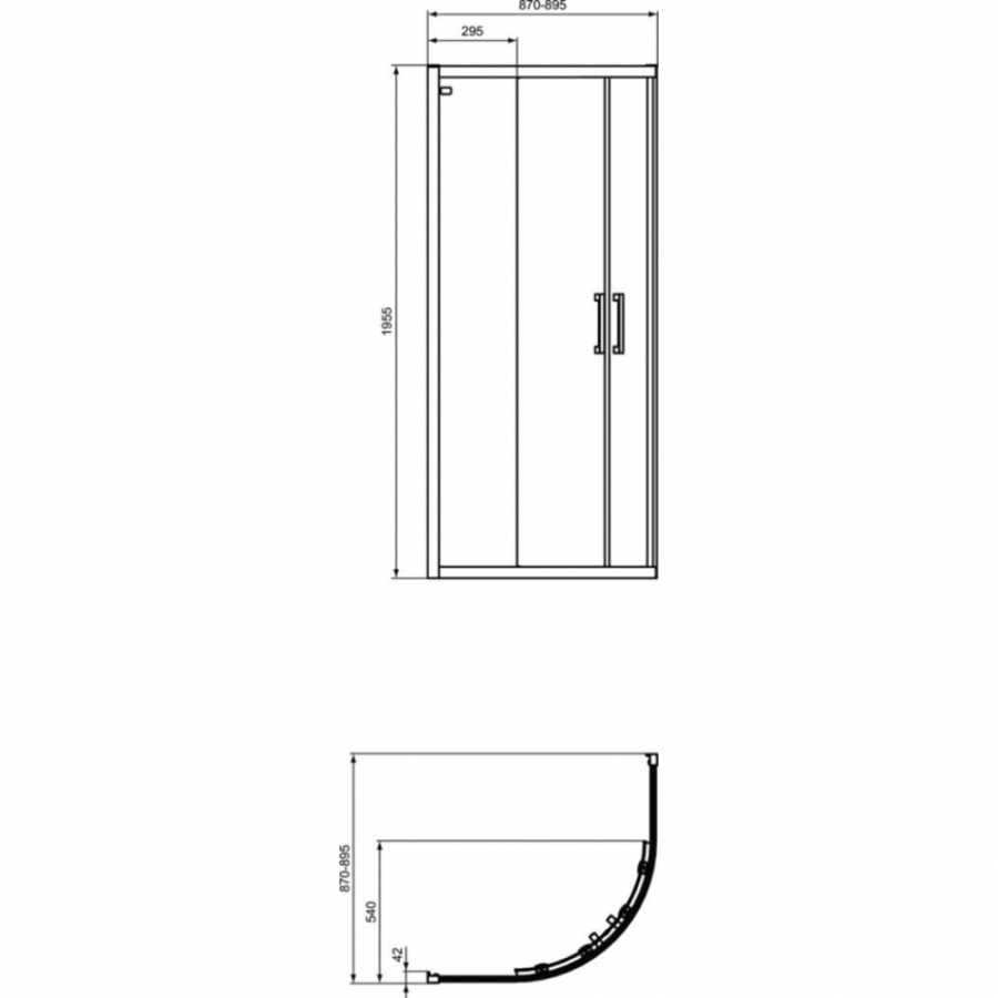 Ideal Standard Connect душевое ограждение 90х90 K9251EO
