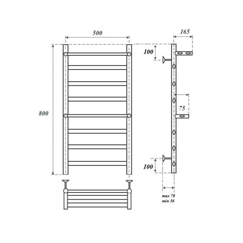 Point Артемида полотенцесушитель электрический с полками 50х80 PN14158PE