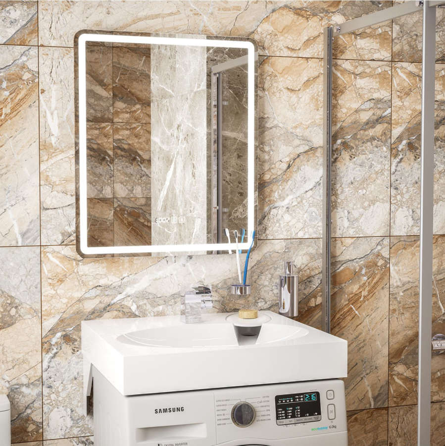 Mirsant Bella 60 раковина из литьевого мрамора над стиральной машиной УТ000101255