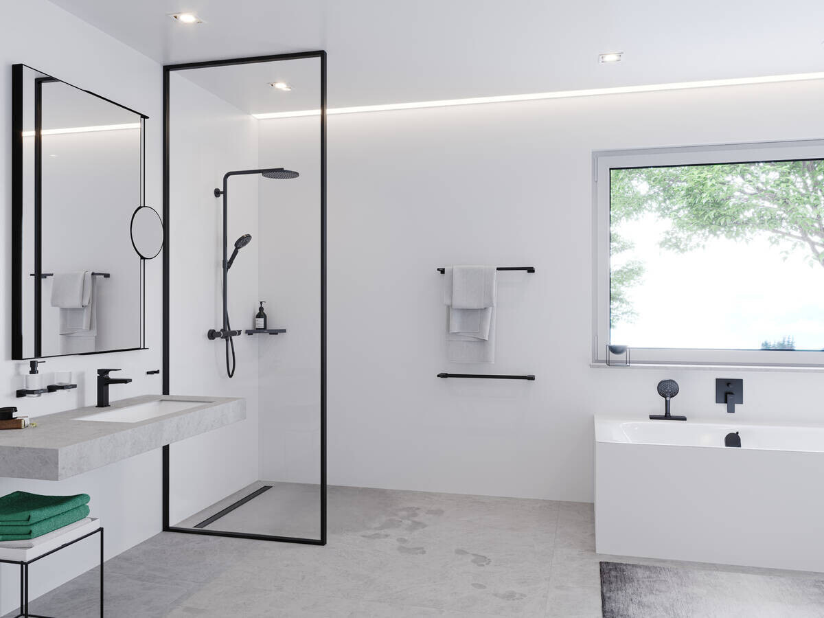 Hansgrohe AddStoris Двойной крючок для полотенец черный матовый 41755670