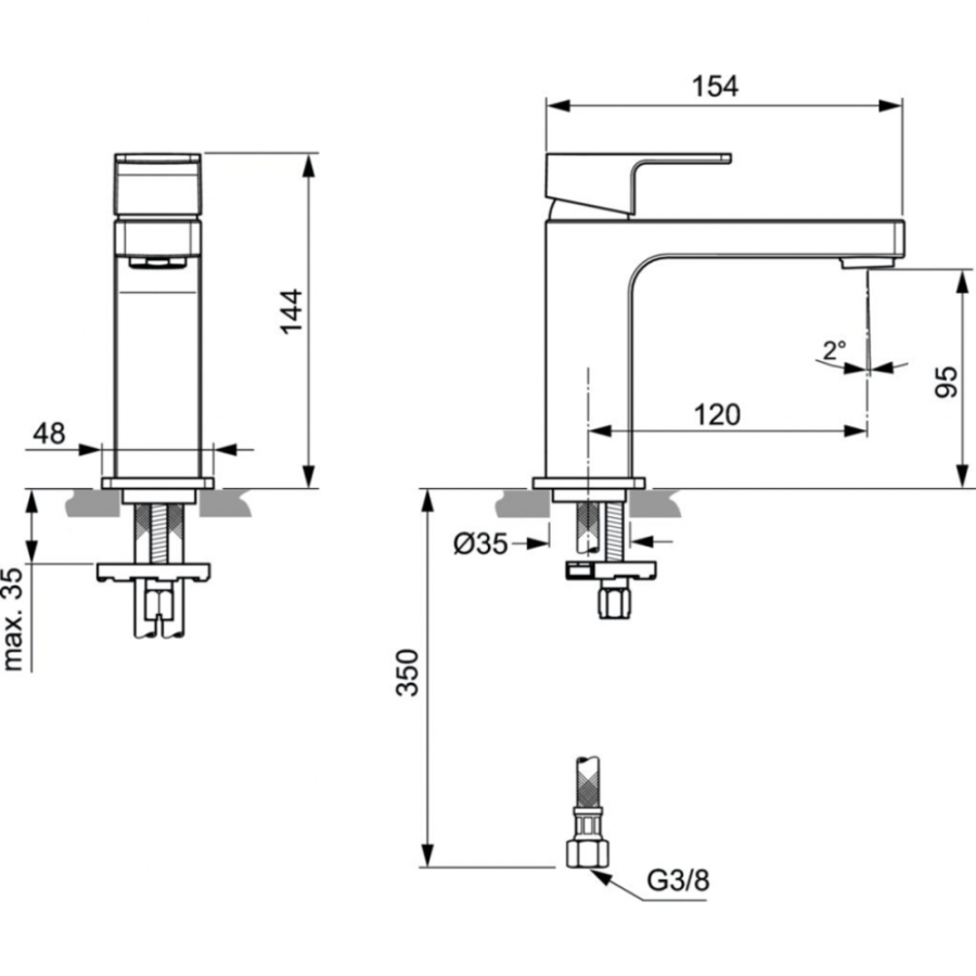 Ideal Standard Edge смеситель для раковины A7103AA