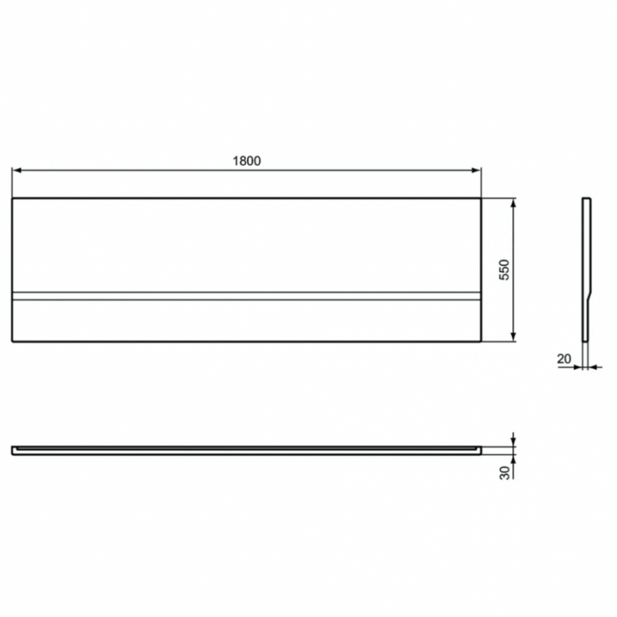 Ideal Standard панель фронтальная для ванны Hotline 180 см K230101