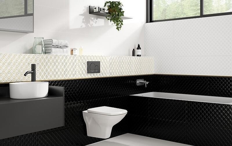 Плитка Cersanit Deco черный рельеф 29,8x59,8 DEL232