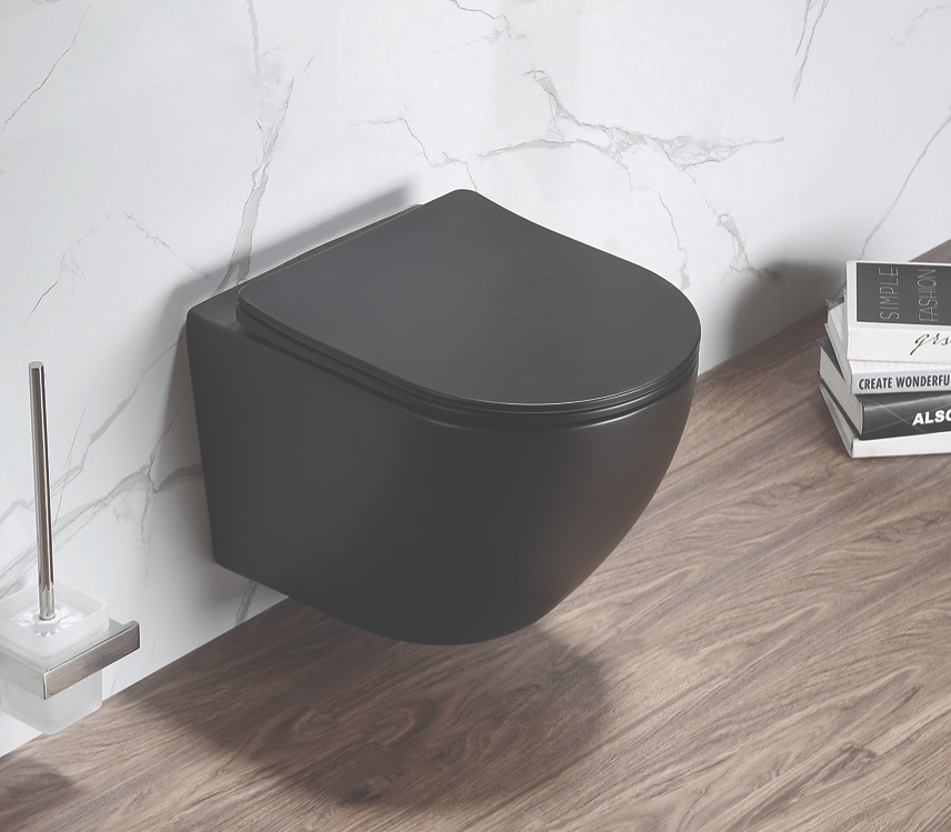 Azario Grado унитаз безободковый с сиденьем микролифт AZ-0046-MB SP
