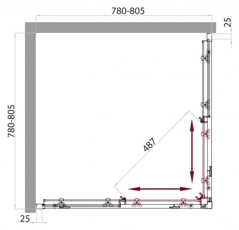 BelBagno SELA-A-2-80-C-Cr душевое ограждение 80*80*190