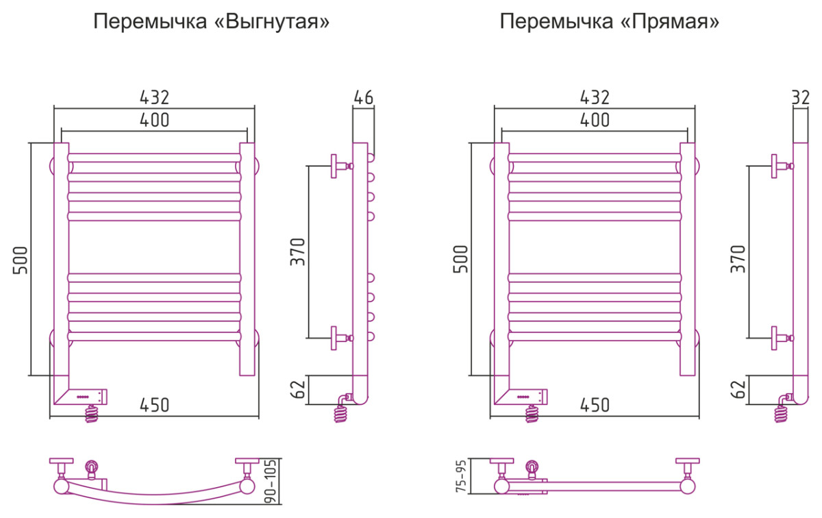 Сунержа Богема 2.0 полотенцесушитель электрический 500*400