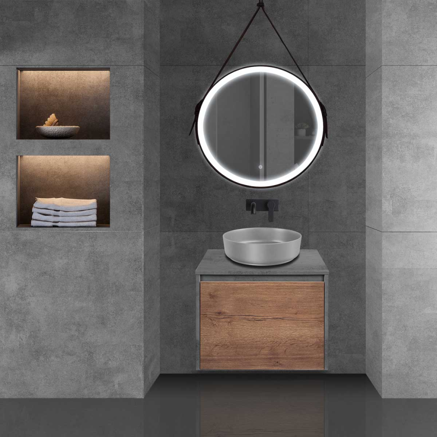 Vincea тумба под раковину 60 см Mesa 600 T.Oak + Beton
