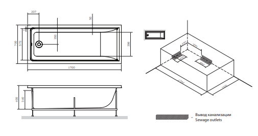 Am.Pm Gem W90A-150-070W-P фронтальная панель для ванны
