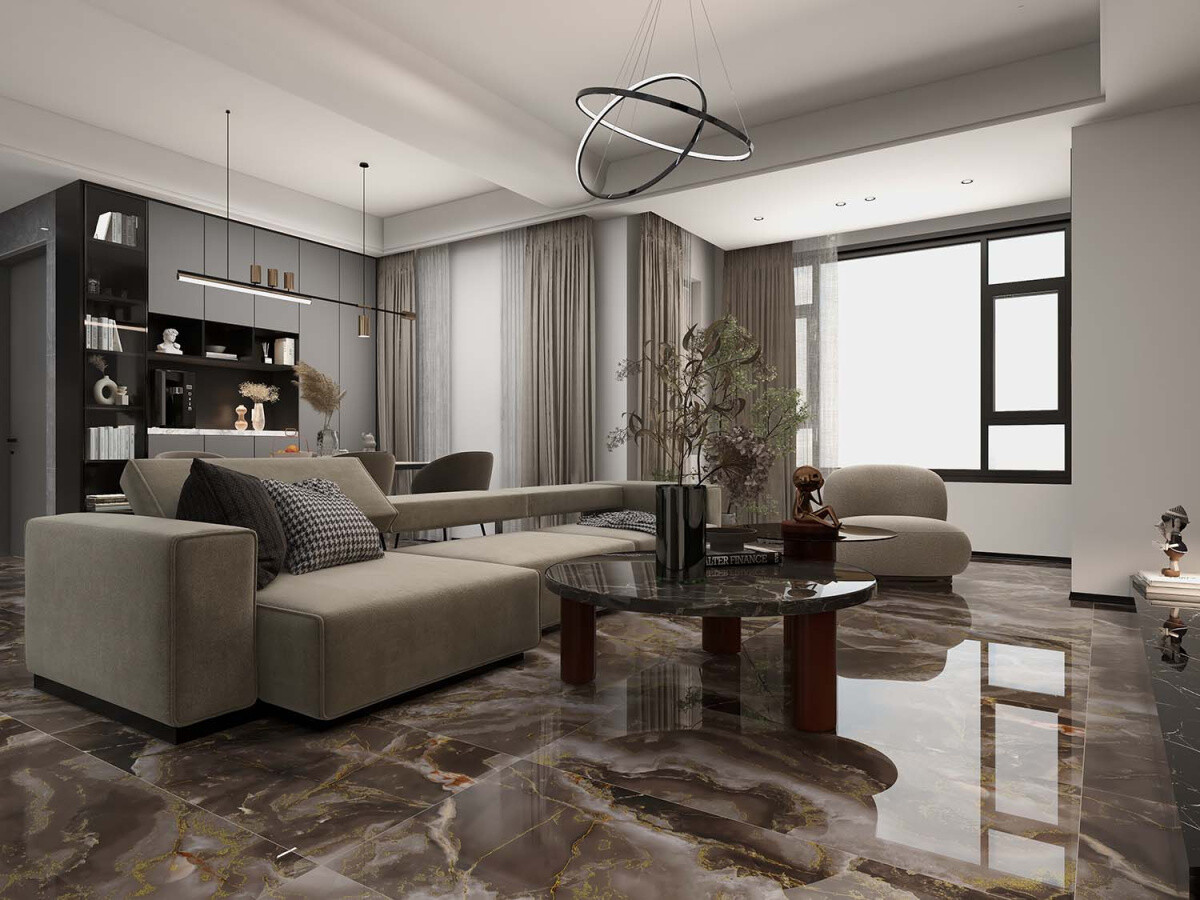 Керамогранит Azario Grasberg Gold 60x120 Carving H18004003G