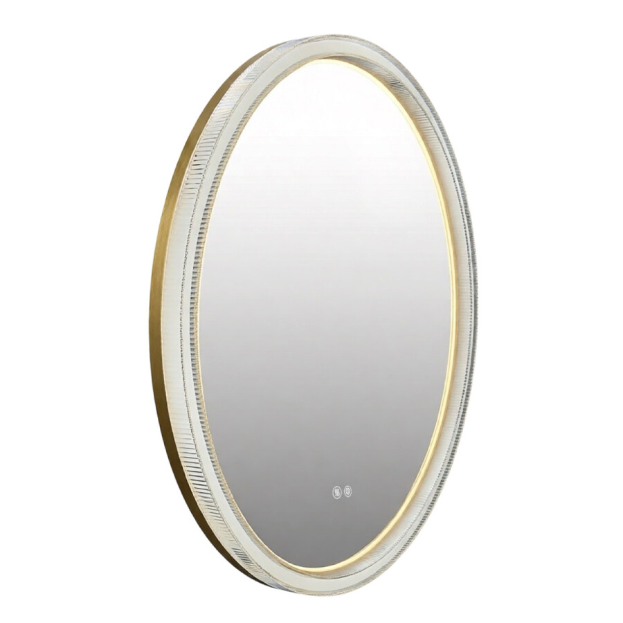 Зеркало с подсветкой в ванную Azario Грей 800х800х50 цвет золотой матовый АZ-LED010425