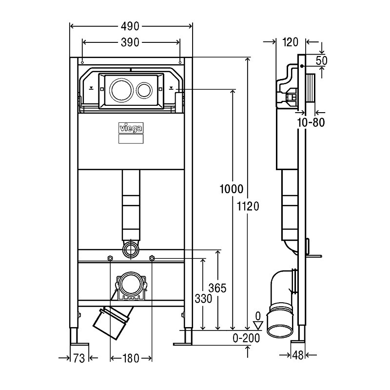 Viega Prevista инсталляция 8524.13 + подвесной унитаз AZ-0053