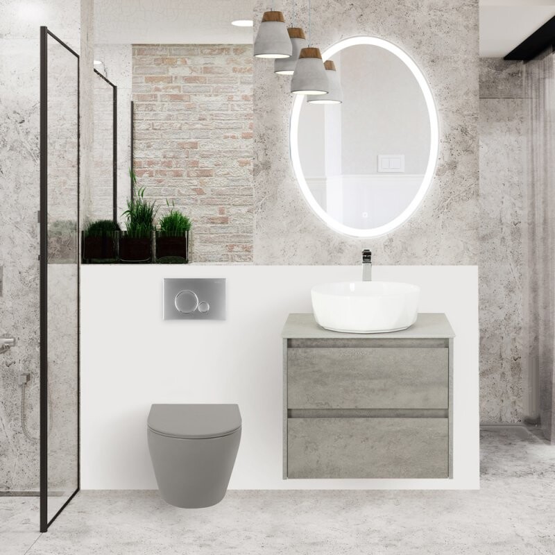 BelBagno Colorato унитаз подвесной безободковый серый BB062CHR-GR