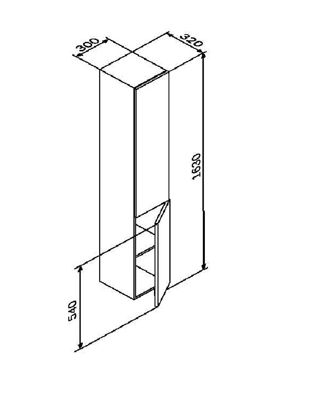 Am.Pm Gem пенал 30 см графит правый M90CHR0306GM