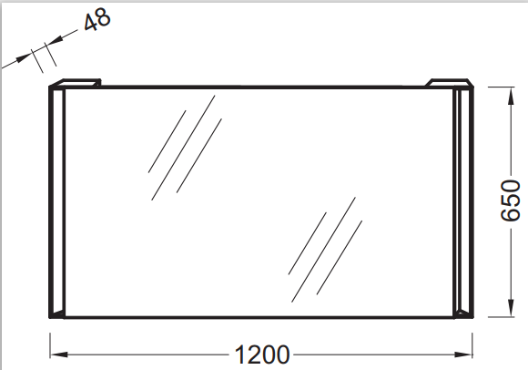 Зеркальное полотно Jacob Delafon Reve 120*65 EB577-NF