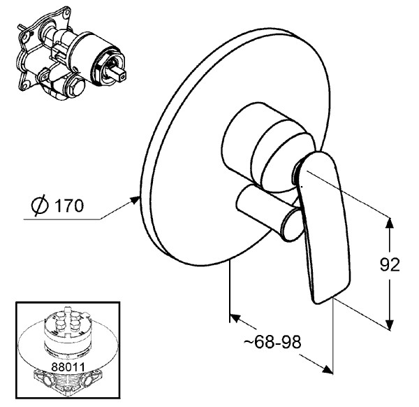 Kludi Balance смеситель для душа встраиваемый внешняя часть с переключателем 526500575